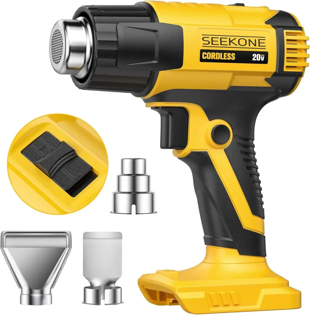 SEEKONE SCE550 20V Cordless Heat Gun with 4 Temperature Settings and LED Display