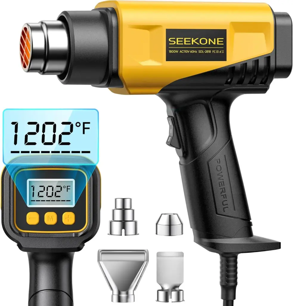 SEEKONE 1800W LCD Digital Heat Gun SDL-2818 for Vinyl Wrap and DIY