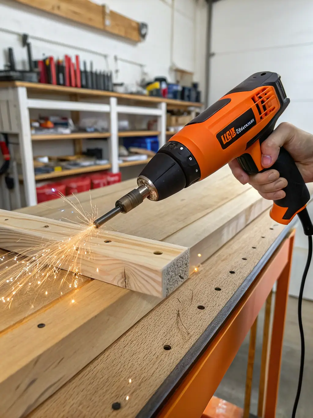 A close-up shot of an ISEEKONE heat gun being used on a demanding DIY project, highlighting its robust build and ergonomic handle.