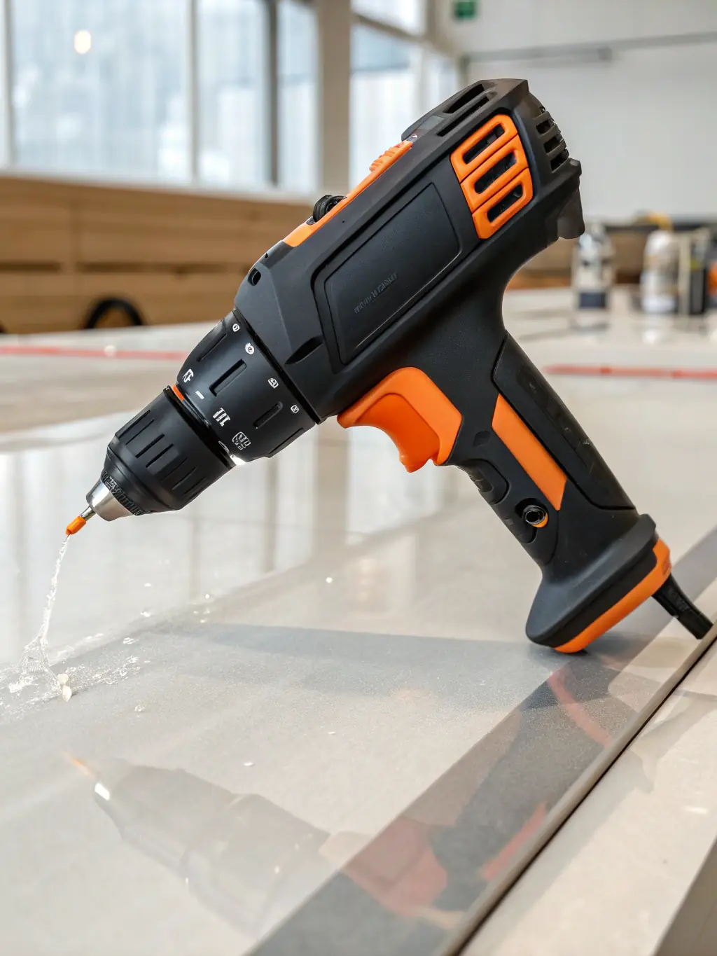 A heat gun being dropped without damage, showcasing the durability of the product.